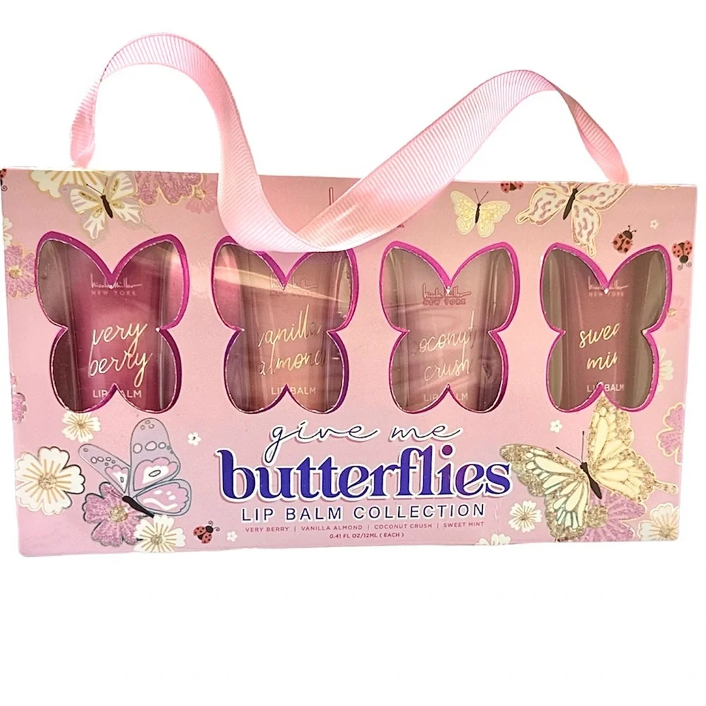 Nicole Miller NY Lip Balm Collection’Give me Butterflies’ 4 pc. BRAND NEW